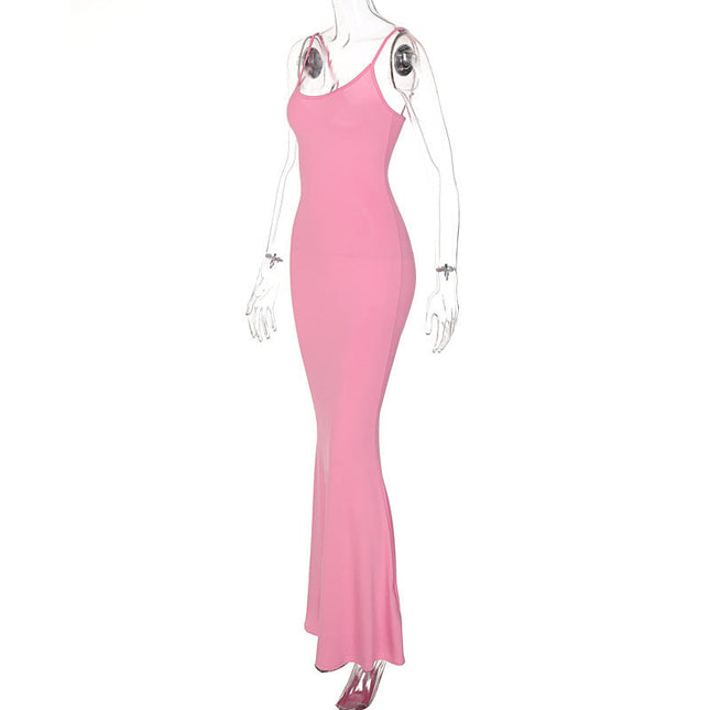 Spaghetti Strap Long Dress Women Sexy Slim Skinny Bodycon Party Club