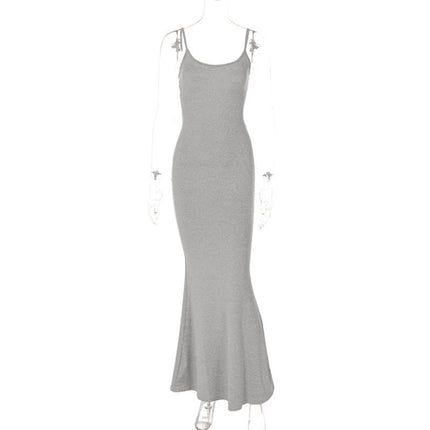 Spaghetti Strap Long Dress Women Sexy Slim Skinny Bodycon Party Club