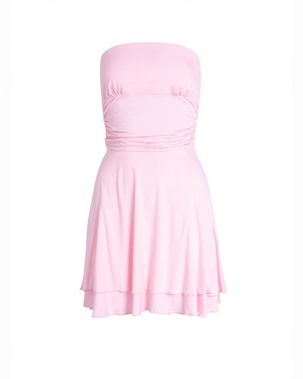 Y2K Tube-top Short Dress Summer Sexy Pleated Tight Dresses For Womens