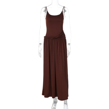 Cold Sling Dress Summer Waist Tight Slimming Elegant Maxi Dress Women