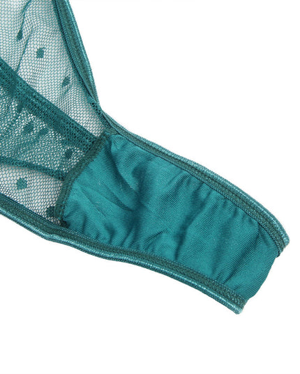 Embroidered Lace Hollow Cut Teddy Lingerie