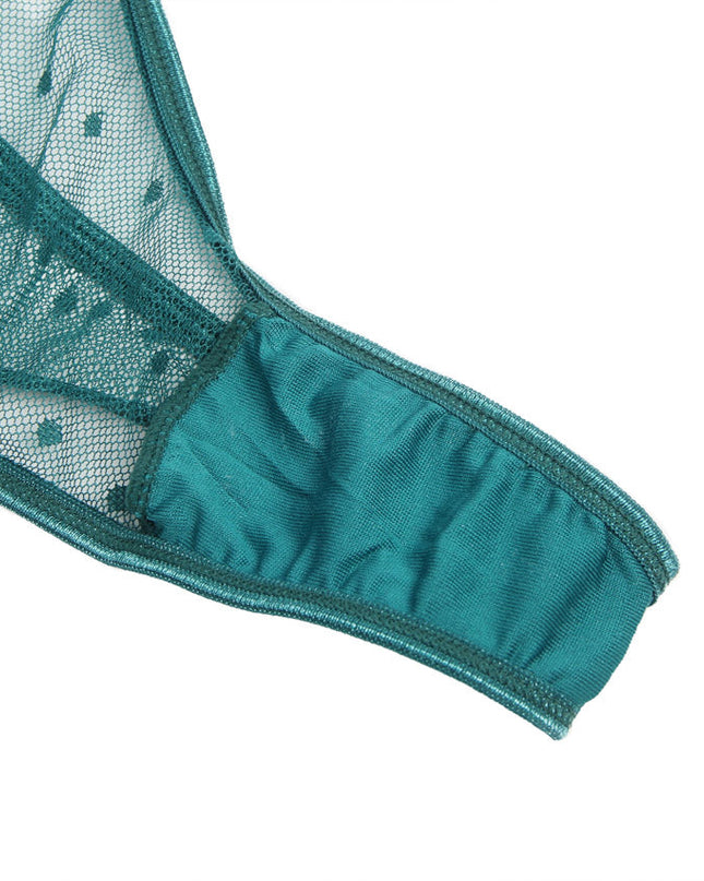 Embroidered Lace Hollow Cut Teddy Lingerie