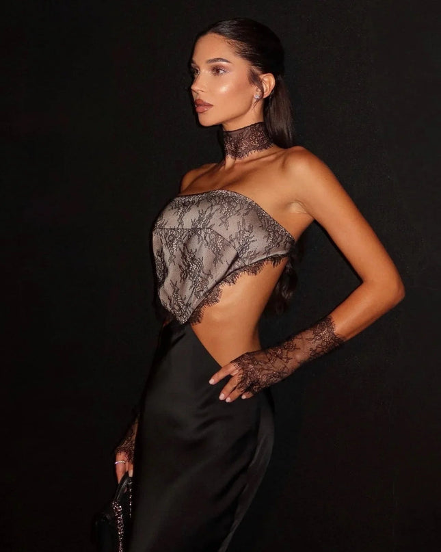 Bristol Dress W/ Lace Choker & Gloves