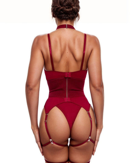 Bow Bra and Garterbelt Set